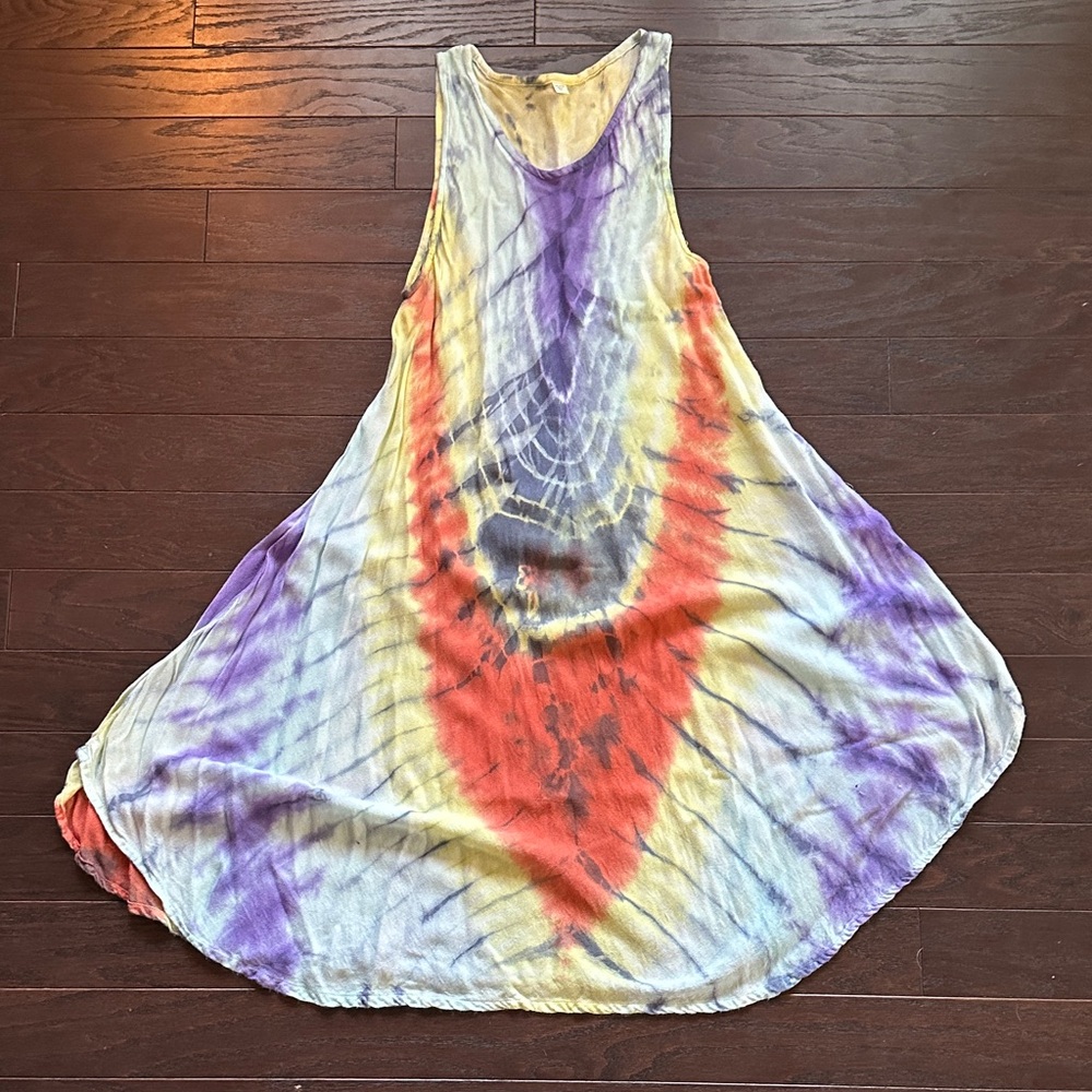 Cotton Tie-Dye Sleeveless Dress